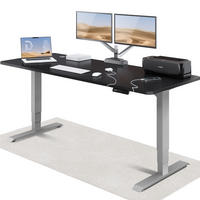 SCHREIBTISCH Elektrisch Höhenverstellbarer HomePro 200x80cm Grau/Schwarz mit Memory-Funktion, Anti-Kollisions Technologie - Schwarz/Grau, Holzwerkstoff (80/200/62cm) - Desktronic