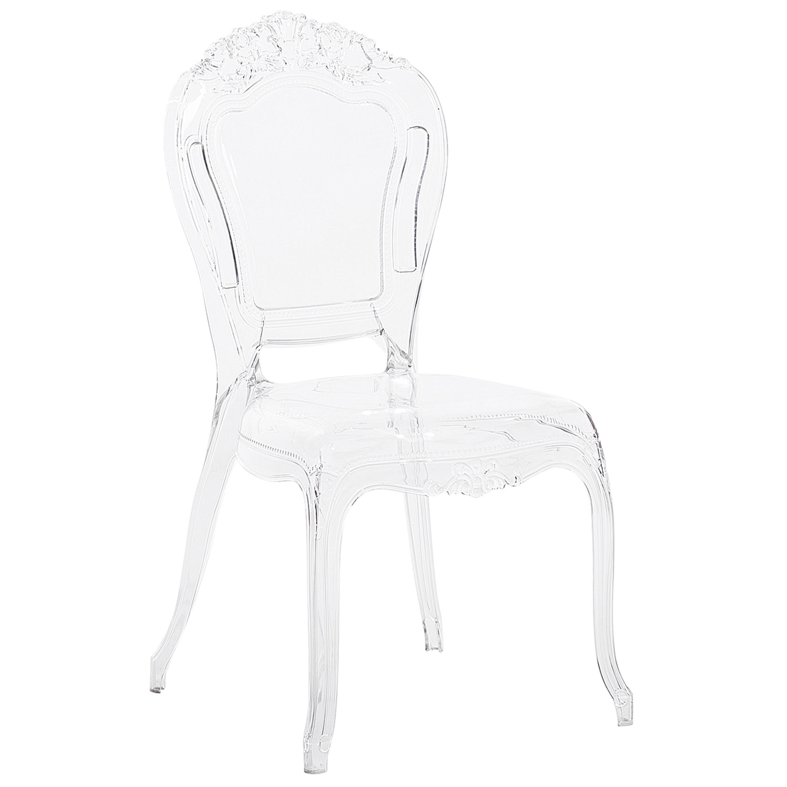 ESSZIMMERSTUHL 2er-Set Kunststoff Transparent Vermont - Transparent, Kunststoff (52/98/52cm) - Beliani