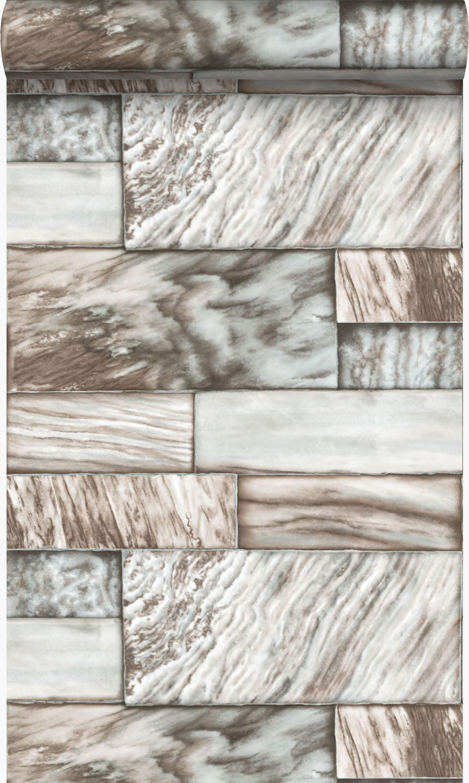 TAPETE Marmor-Optik 53 cm x 10.05 m - Braun, Papier (53/1000cm) - Origin Wallcoverings