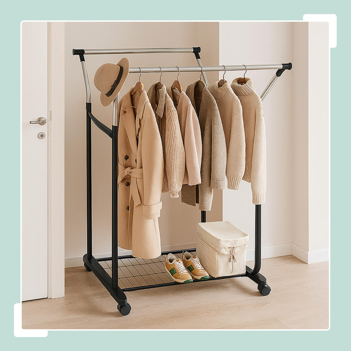 KLEIDERSTÄNDER - Multicolor/Schwarz, Kunststoff/Metall (80/160/43cm) - Relaxdays