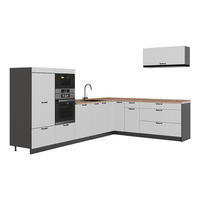 KUHINJA U OBLIKU SLOVA L Fame-Line, Bijela Seoska/Antracit, 327 x 227 cm, RP Hrast - bijela/antracit, drvni materijal (327/153.6/60cm) - Vicco