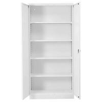 STAHLSCHRANK Bee mit 4 lackierten Fachböden 195x92x60 cm Korpusfarbe Verkehrsweiß Frontfarbe Verkehrsweiß - Weiß, Metall (92/195/60cm)