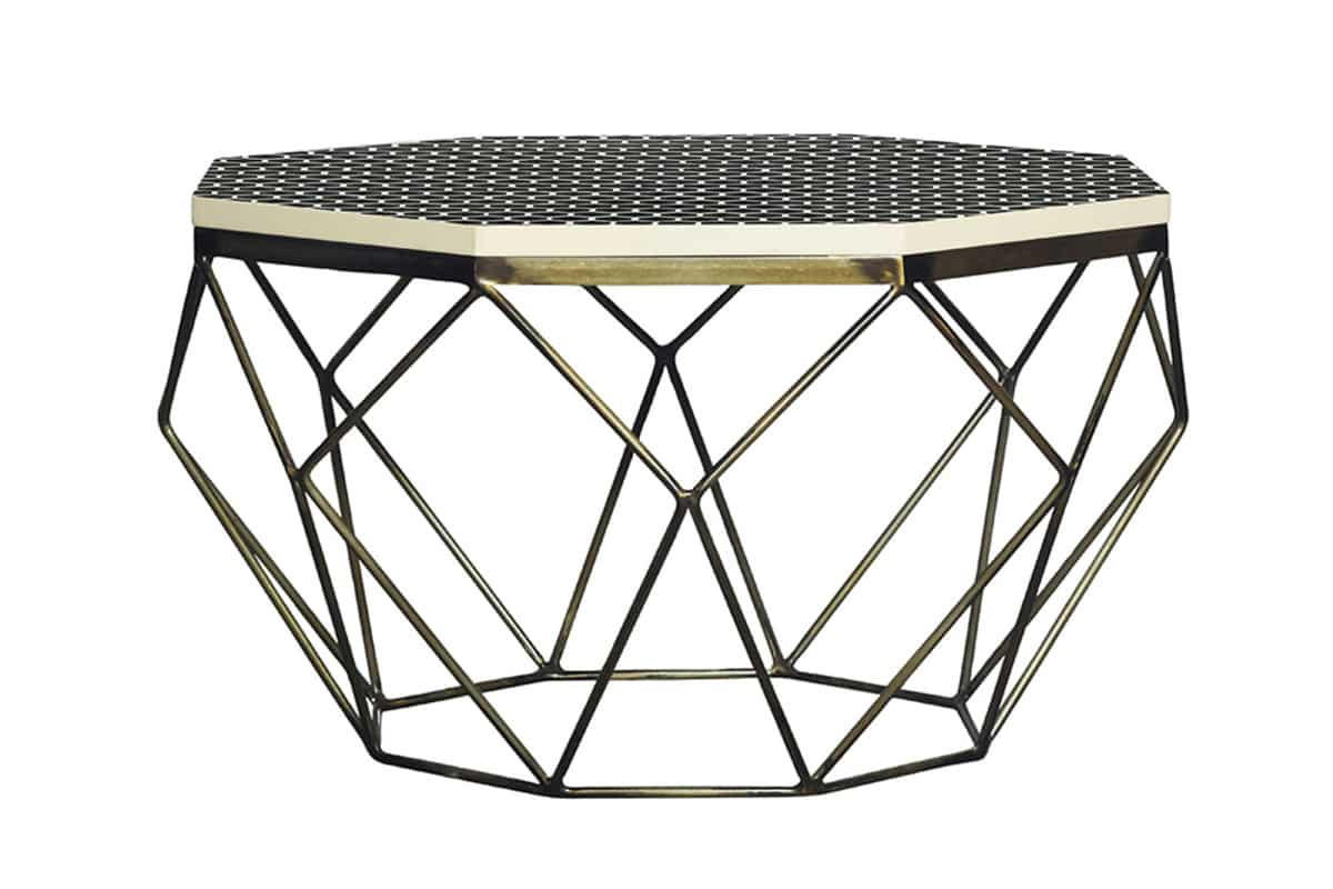 COUCHTISCH DIAMOND Eisen rechteckig Schwarz|Weiß 69cm - Schwarz/Weiß, Kunststoff/Metall (69/69/39cm) - riess-ambiente