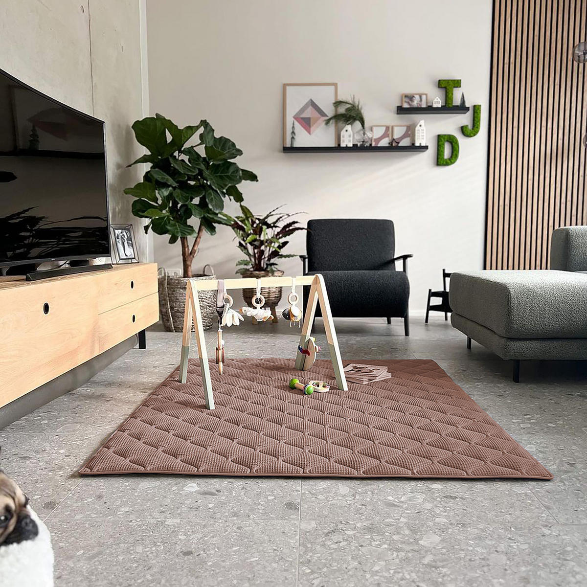 KRABBELDECKE 130x150cm Cappuccino - Cappuccino, Textil (130/150cm) - Sanosoft