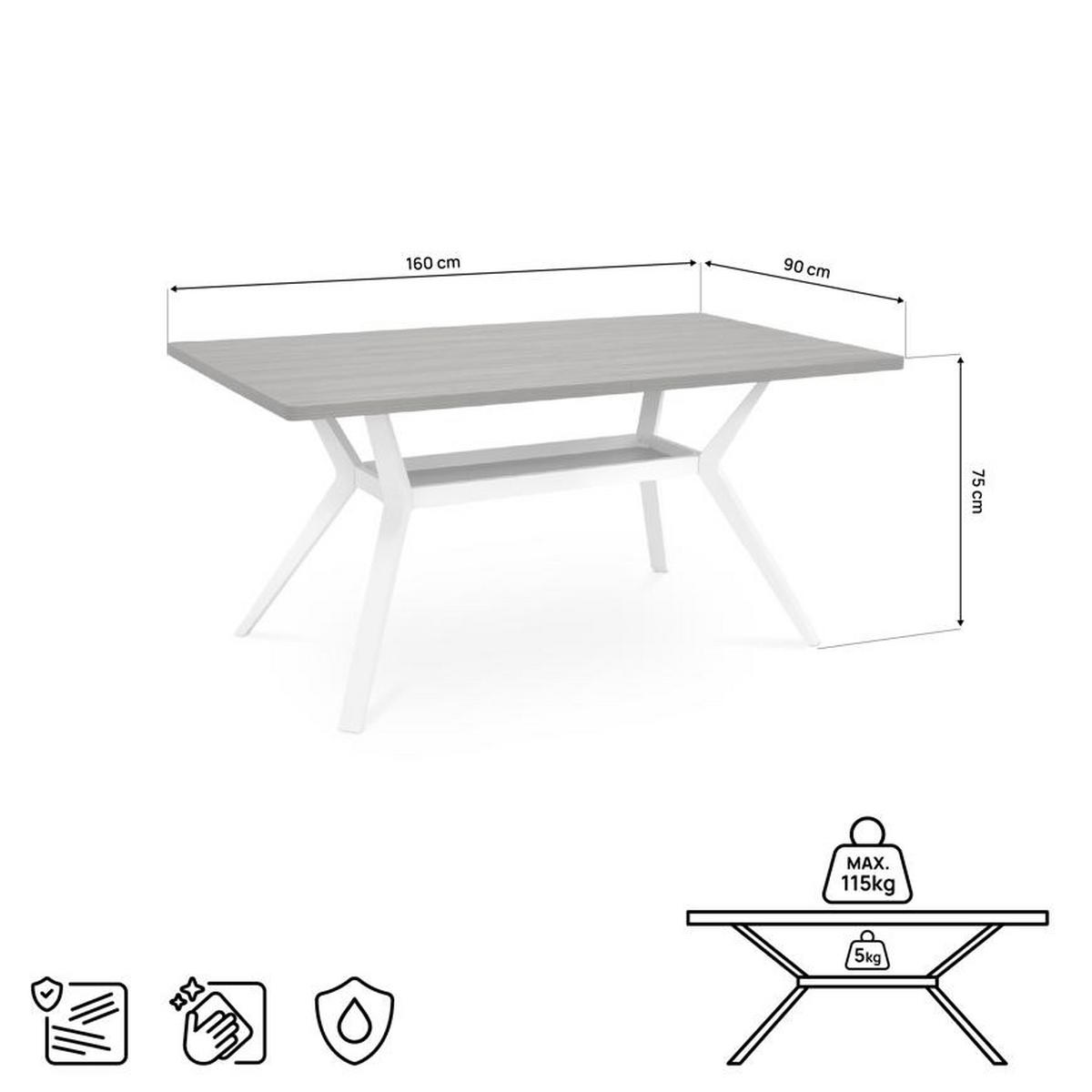ESSTISCH 160cm Metallbeine Khaki Und Tischplatte Nussbaum-Optik Andrea - Nussbaumfarben/Grün, Holzwerkstoff/Metall (90/160/75cm) - Sicaan