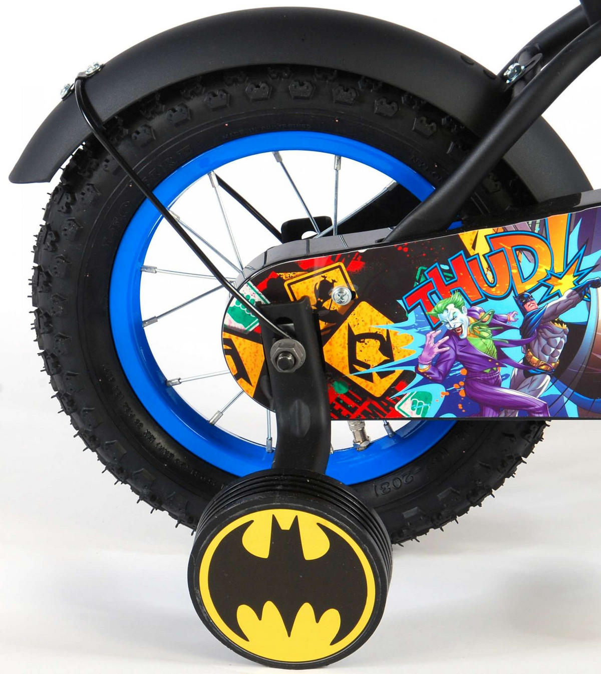 KINDERFAHRRAD DC Batman - Jungen - 12 Zoll - Rücktritt + Handbremse - Schwarz - Schwarz, Metall (39cm) - TPFSports