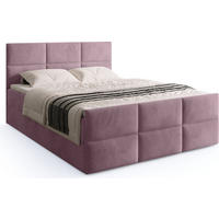 BOXSPRINGBETT Boston Duo Mit Bettkasten, Topper und Matratze Hellrosa Kronos 27 180x200 cm - Hellrosa/Schwarz, Textil (180/200cm) - Bromarkt