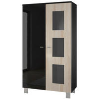 VITRINE Denjo Tür in Eiche sägerau - Eiche San Remo, Holzwerkstoff (71/129/35cm) - Vladon