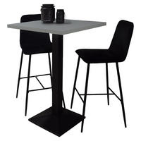 TRESENTISCH Elene 70x70x106 schwarz matt/aqua matt lack - Blau, Metall (70/70/106cm) - 58aufmkessel