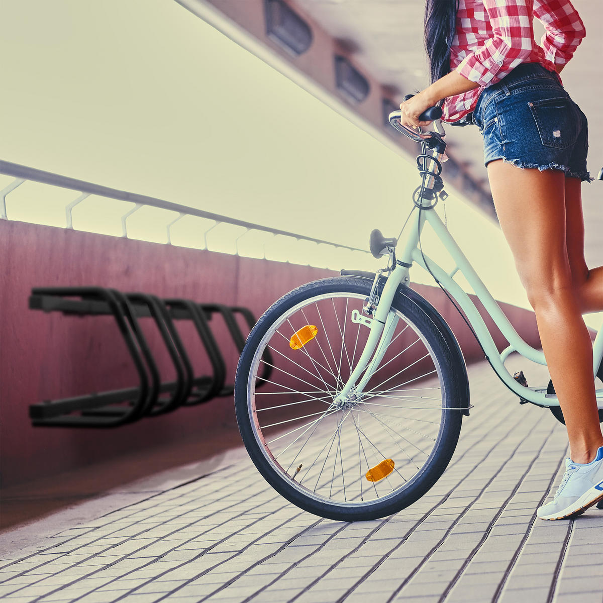FAHRRADSTÄNDER Anthrazit für 5 Fahrräder Stahl - Anthrazit, Metall (130/27/33cm) - Relaxdays