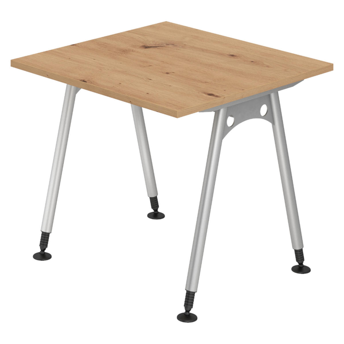 SCHREIBTISCH Serie-A 80/80/74 cm in Wildeiche - Wildeiche, Holzwerkstoff (80/80/74cm) - bümö