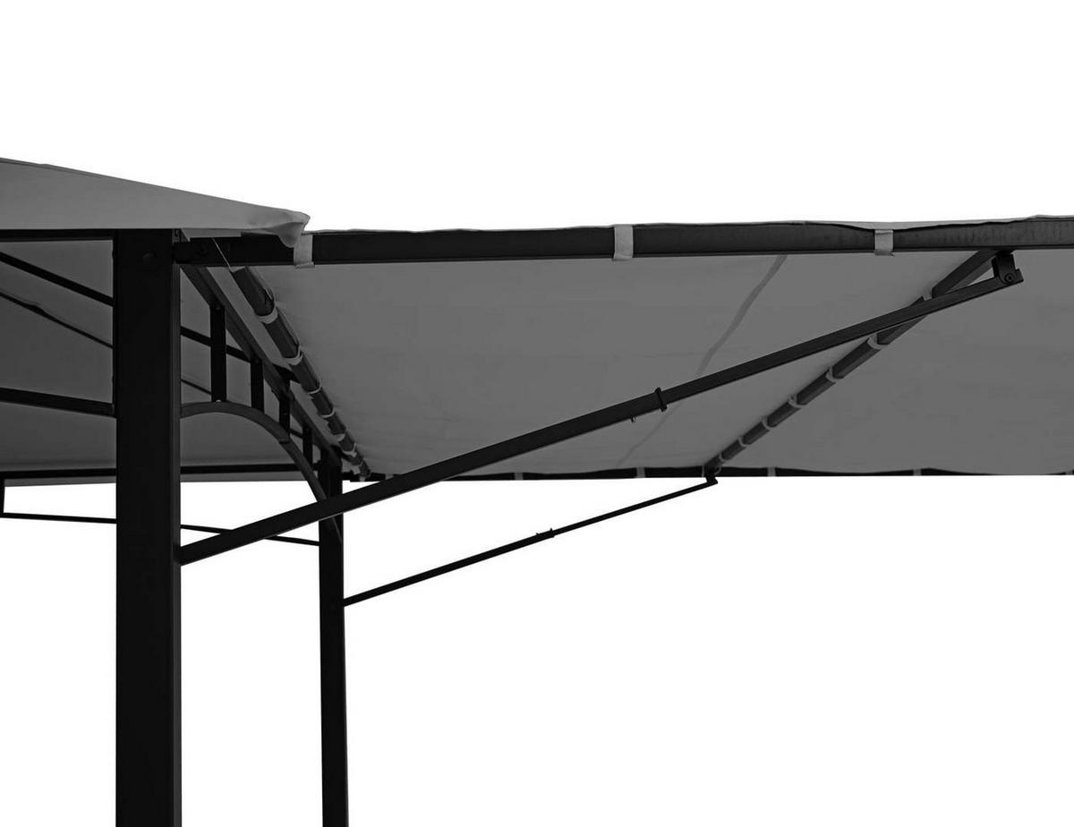 PERGOLA 275x490x250cm Grau bewegliche Seitenwand - Grau, Metall (490/275/250cm) - BERLINLODGE