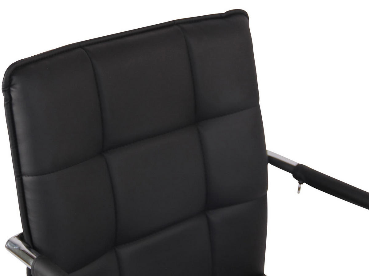 SCHWINGSTUHL 2er Set Lederlook schwarz - Chromfarben/Schwarz, Textil/Metall (57/89/64cm) - CLP