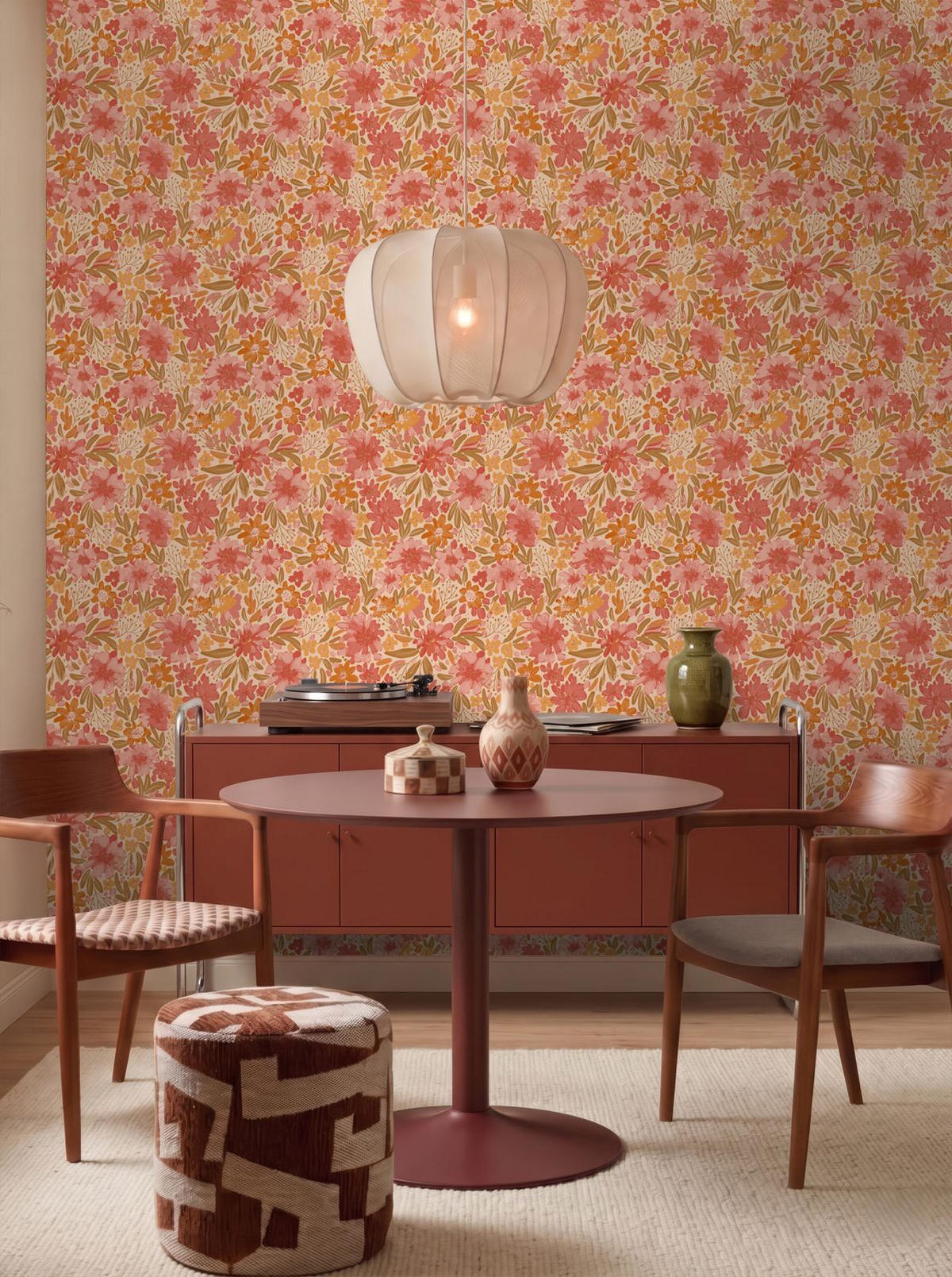 TAPETE Blumen 50 x 900 cm - Pink, Papier (50/900cm) - ESTAhome