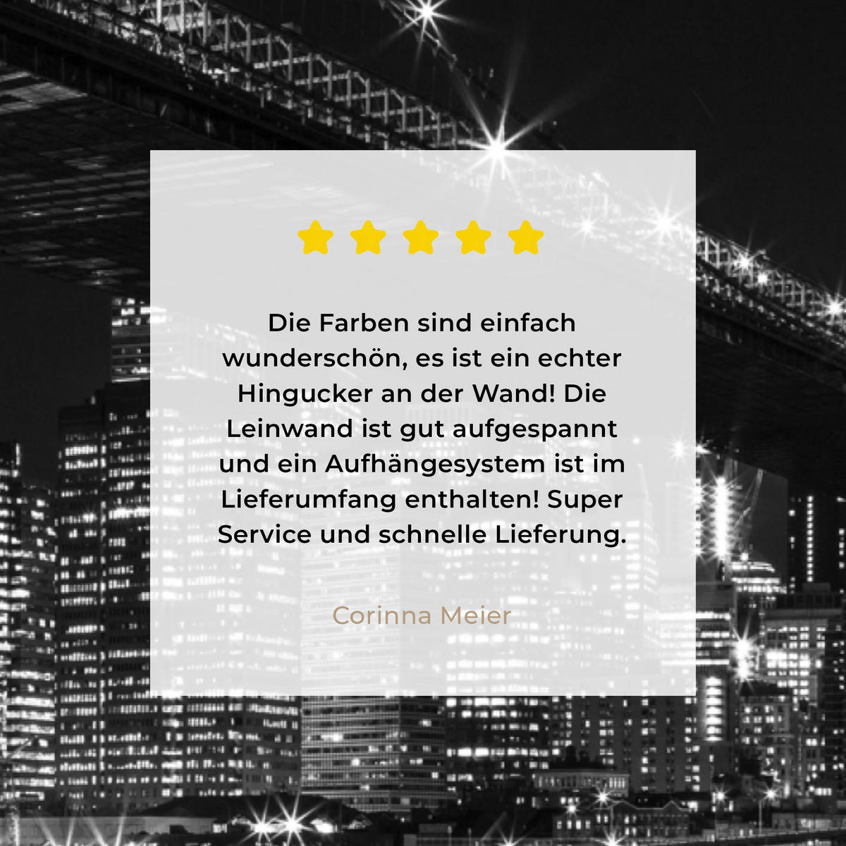LEINWANDBILD New York - Brooklyn - Brücke Groß 140x90 cm - Schwarz, Textil (140/90cm) - MuchoWow