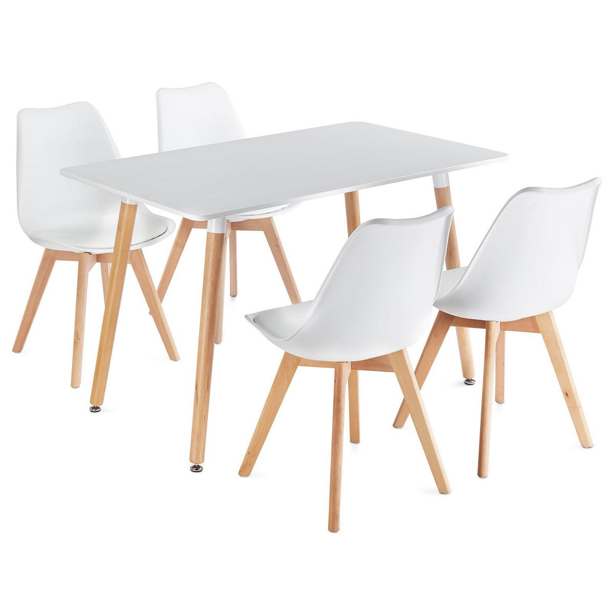 ESSGRUPPE SHANNON ABBY 5er Set weiß - Weiß, Holz/Holzwerkstoff - IDIMEX