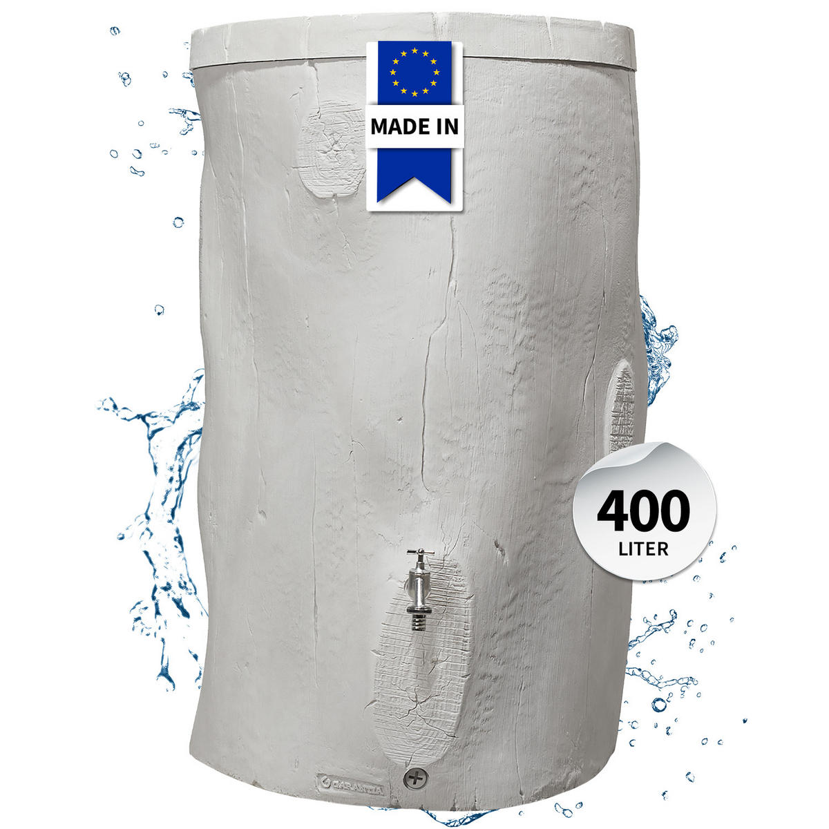 STOCK Regentonne 400 L, grey - Grau, Kunststoff (72/119/72cm) - GARANTIA