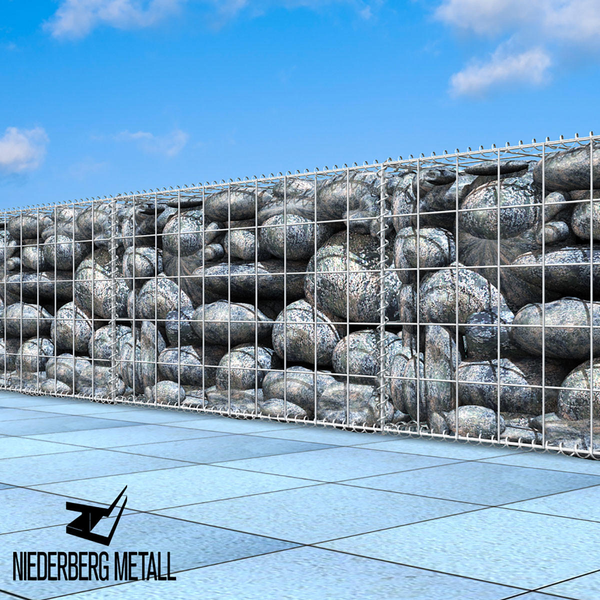 GABIONEN Steinkorb aus Stahl, 100/50/50 cm, Feuerverzinkt - Grau, Metall (50/50cm) - Niederberg Metall