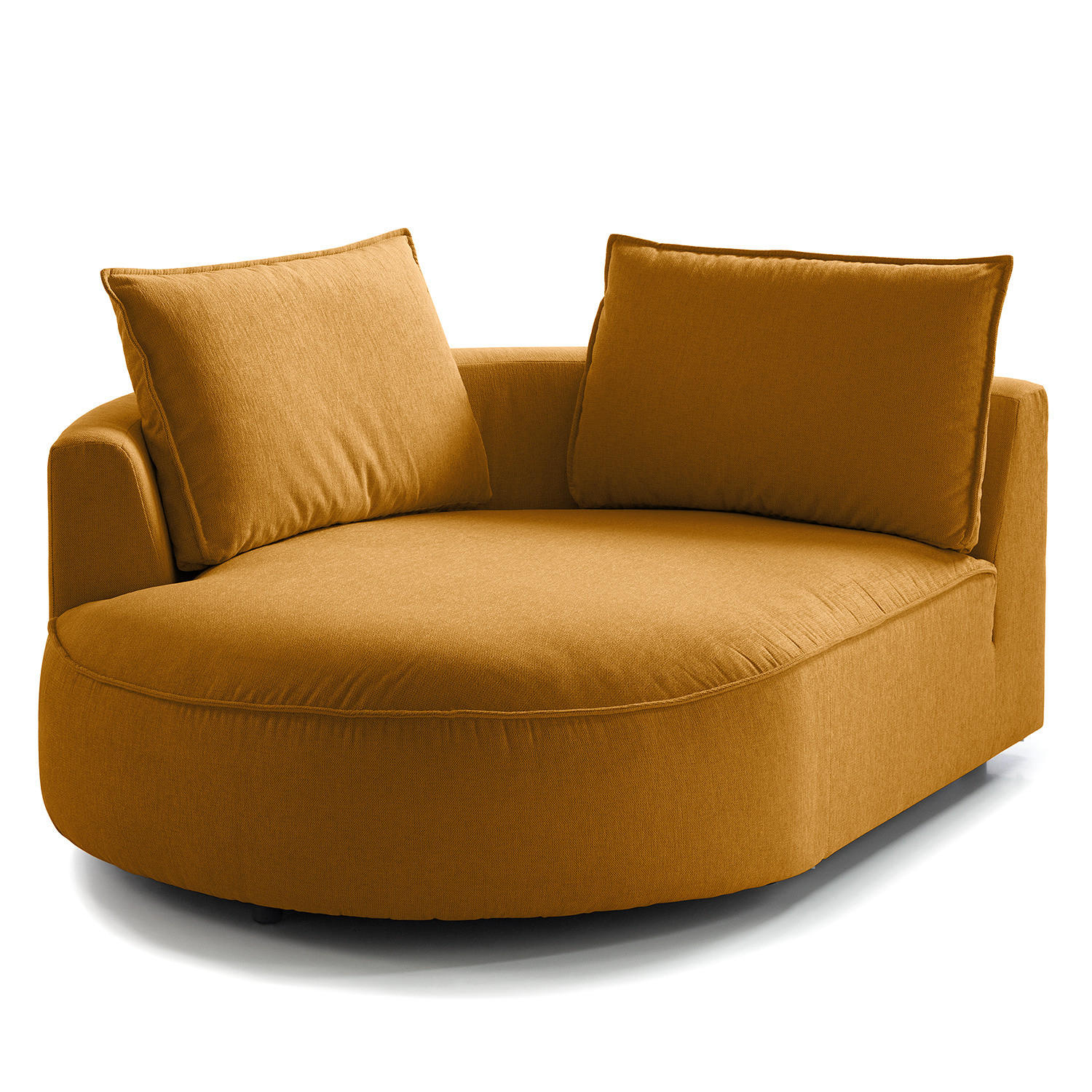 OTTOMANE - modular - Schwarz/Orange, Kunststoff/Textil (126/82/154cm) - home24