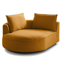 OTTOMANE - modular - Schwarz/Orange, Kunststoff/Textil (126/82/154cm) - home24