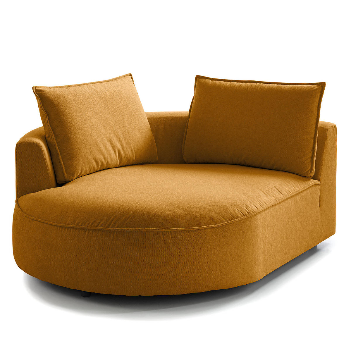 OTTOMANE - modular - Schwarz/Orange, Kunststoff/Textil (126/82/154cm) - home24