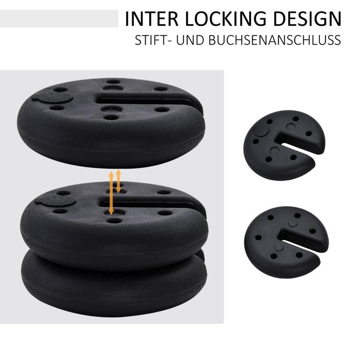 PAVILLON GEWICHTE Ø25 cm 5 kg schwarz - Schwarz, Kunststoff (25/6/25cm) - LEBENLANG