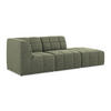 ECKSOFA Rechts Bouclé Stoff Grün - Schwarz/Olivgrün, Holzwerkstoff/Kunststoff (240/90cm) - Makamii