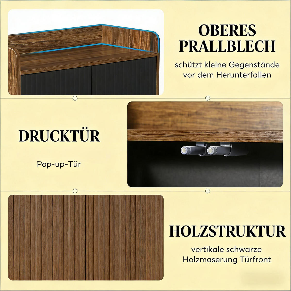 SCHUHSCHRANK Schwarz Dunkelbraun 73/35/105 cm - Schwarz, Metall (73/105/35cm) - PANGIVO