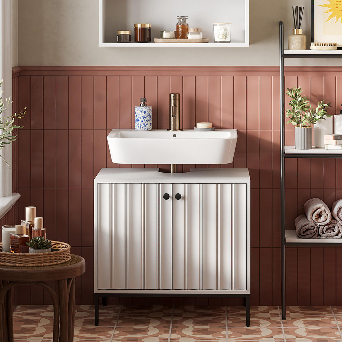 ZÁKLADNÍ SKŘÍŇKA POD UMYVADLO Eliza Bílá - bílá, kompozitní dřevo (70/63/45cm) - Vicco