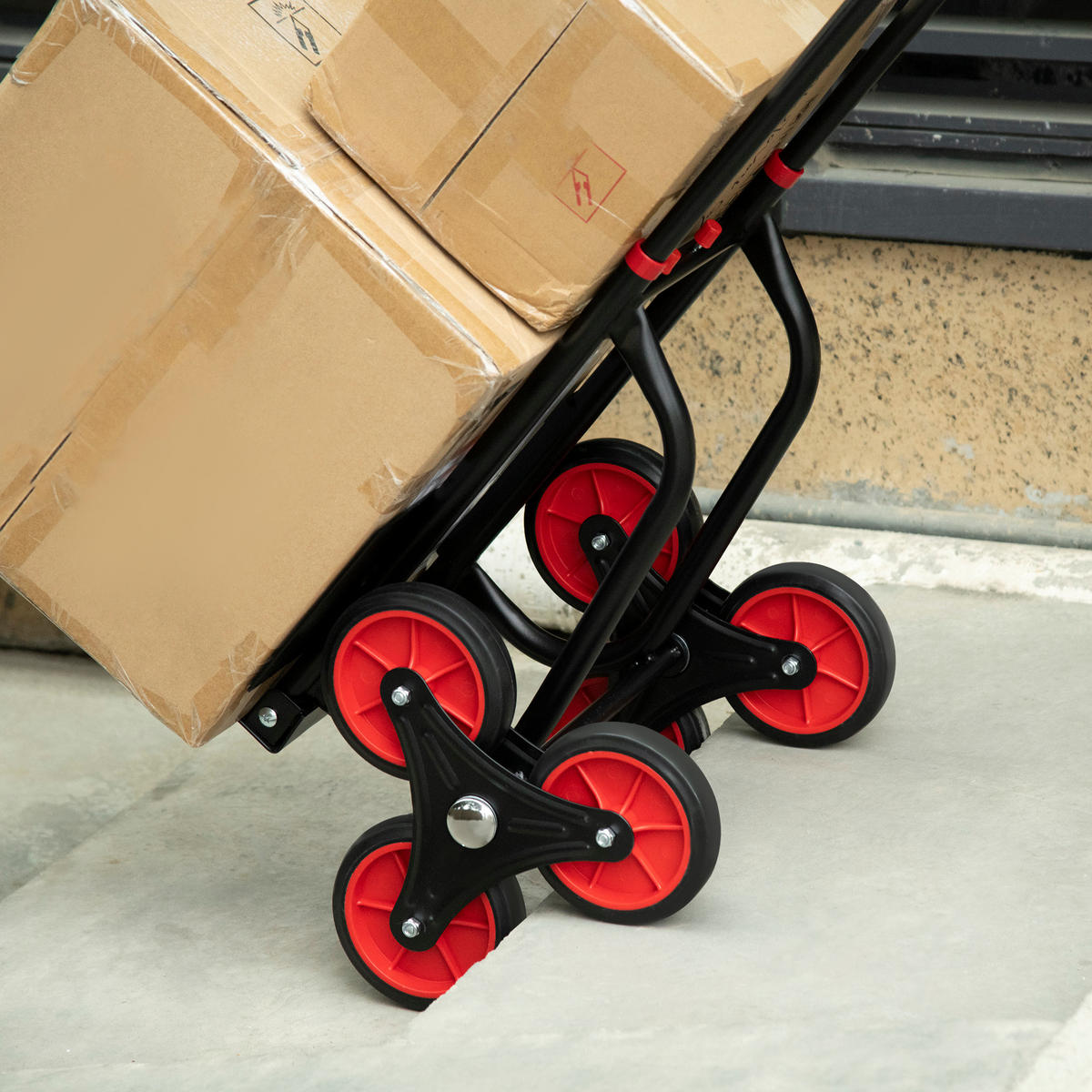 TREPPENSTEIGER Griff höhenverstellbar 120 kg Sackkarre Transportkarre Klappbar - Schwarz, Metall (45/109/60cm) - DURHAND