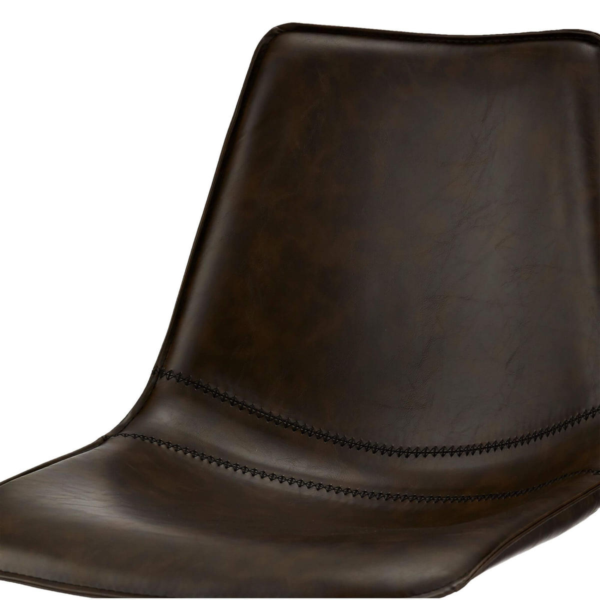 STUHL-SET 4 Stück in Kunstleder Dunkelbraun - Dunkelbraun/Schwarz, Textil/Metall (48/85/57cm) - Furnhouse