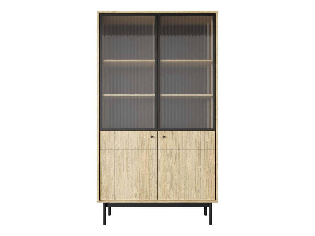 VITRINE – R104 – 104 cm – JAPANDI – Eichefarben - Eichefarben, Holzwerkstoff (103.5/184.6/39cm) - hi-markt