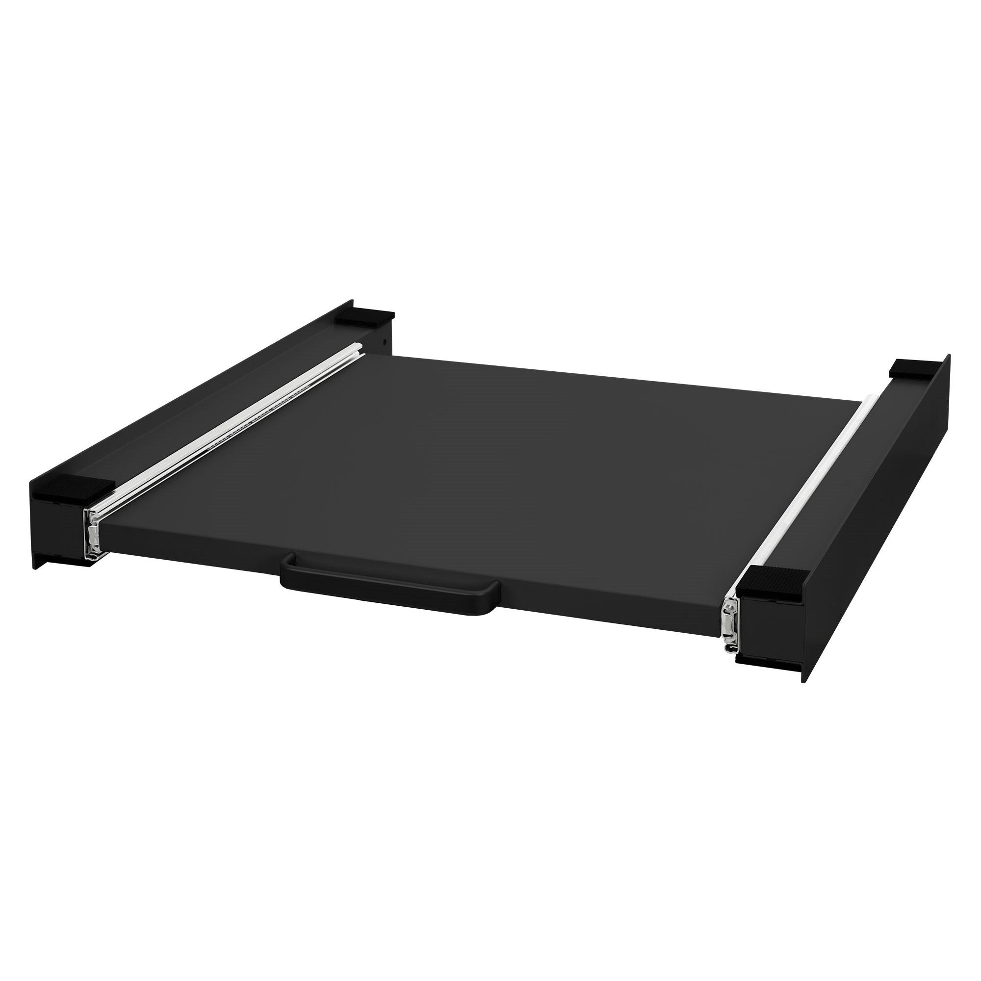 ML-DESIGN MEZIPODSTAVEC s výsuvnou deskou 60x60 cm, černý, z oceli