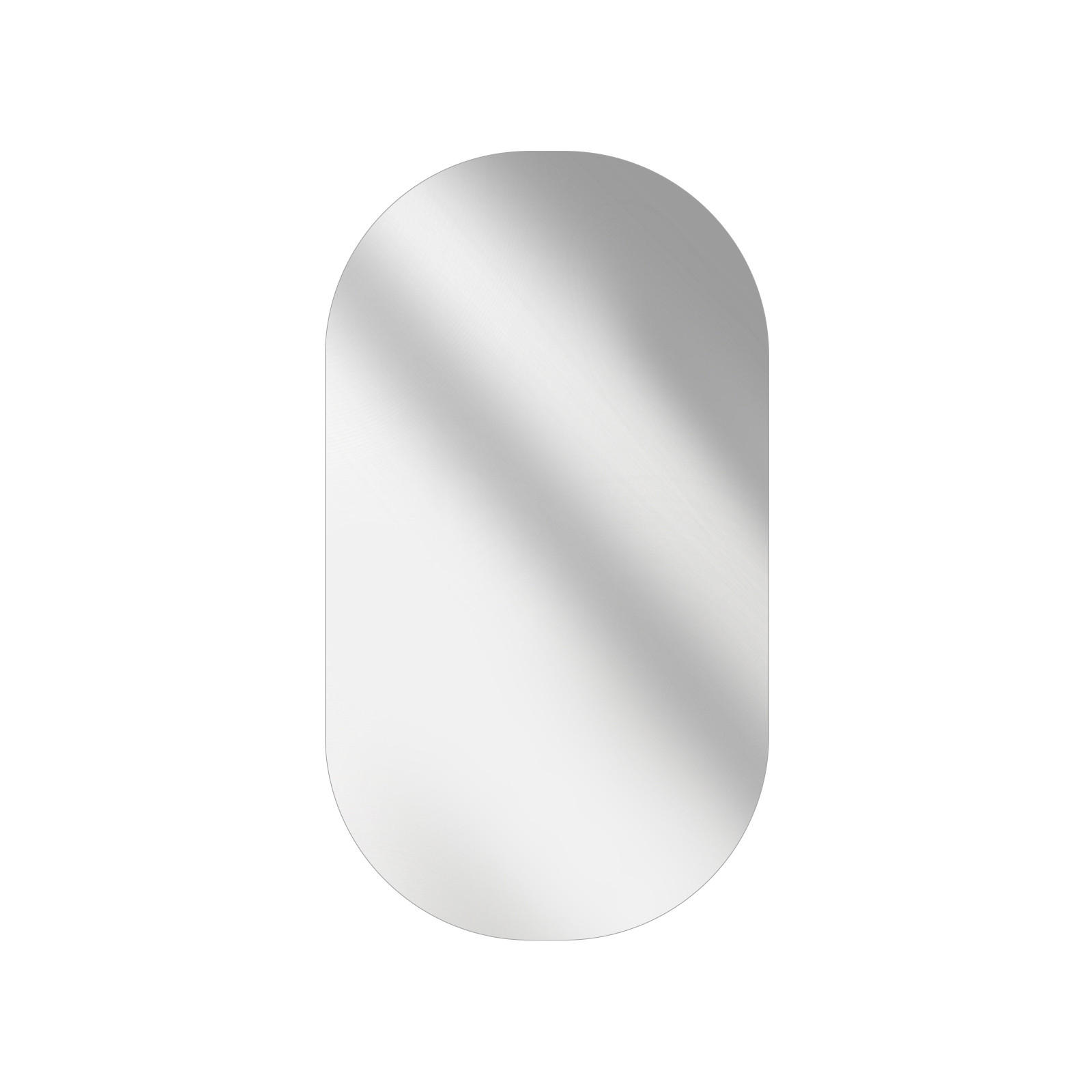 WANDSPIEGEL Vollspiegel-Explosionsschutzfolie Ovale 100/60/1,5 cm - Weiß, Glas (60/100/100cm) - EMKE
