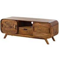TV-BOARD Sheesham 134x40x48 hellbraun lackiert MAILAND #125 - Braun, Holz (134/48/40cm) - Massivmoebel24