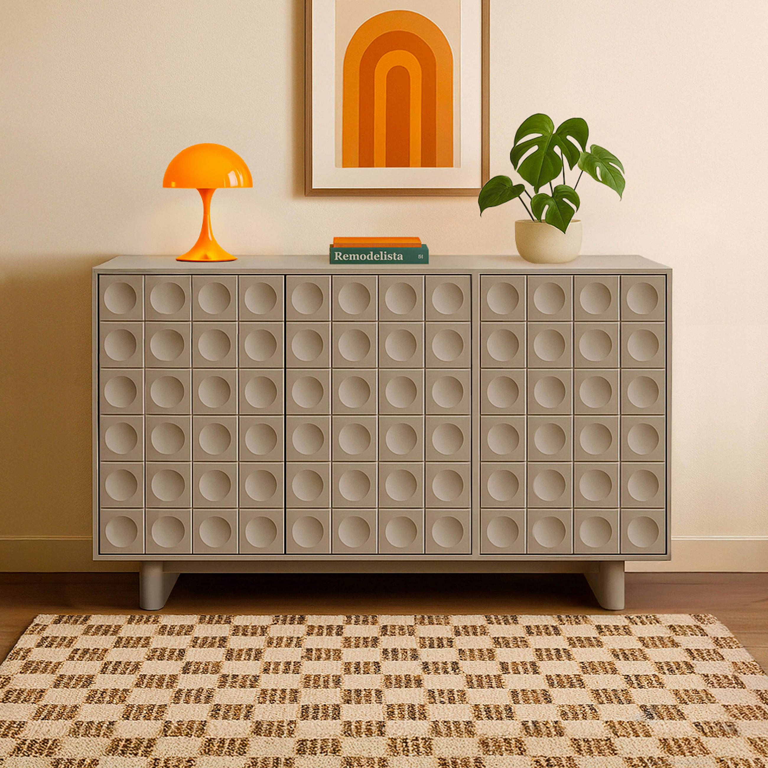SIDEBOARD, Beigefarbe - Beige, Holz (40/78/124cm) - Oviala