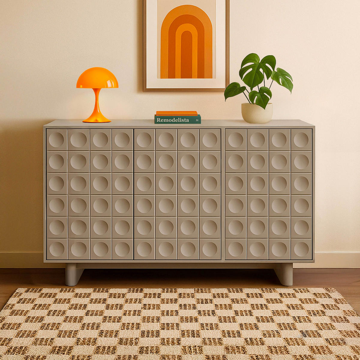 SIDEBOARD, Beigefarbe - Beige, Holz (40/78/124cm) - Oviala