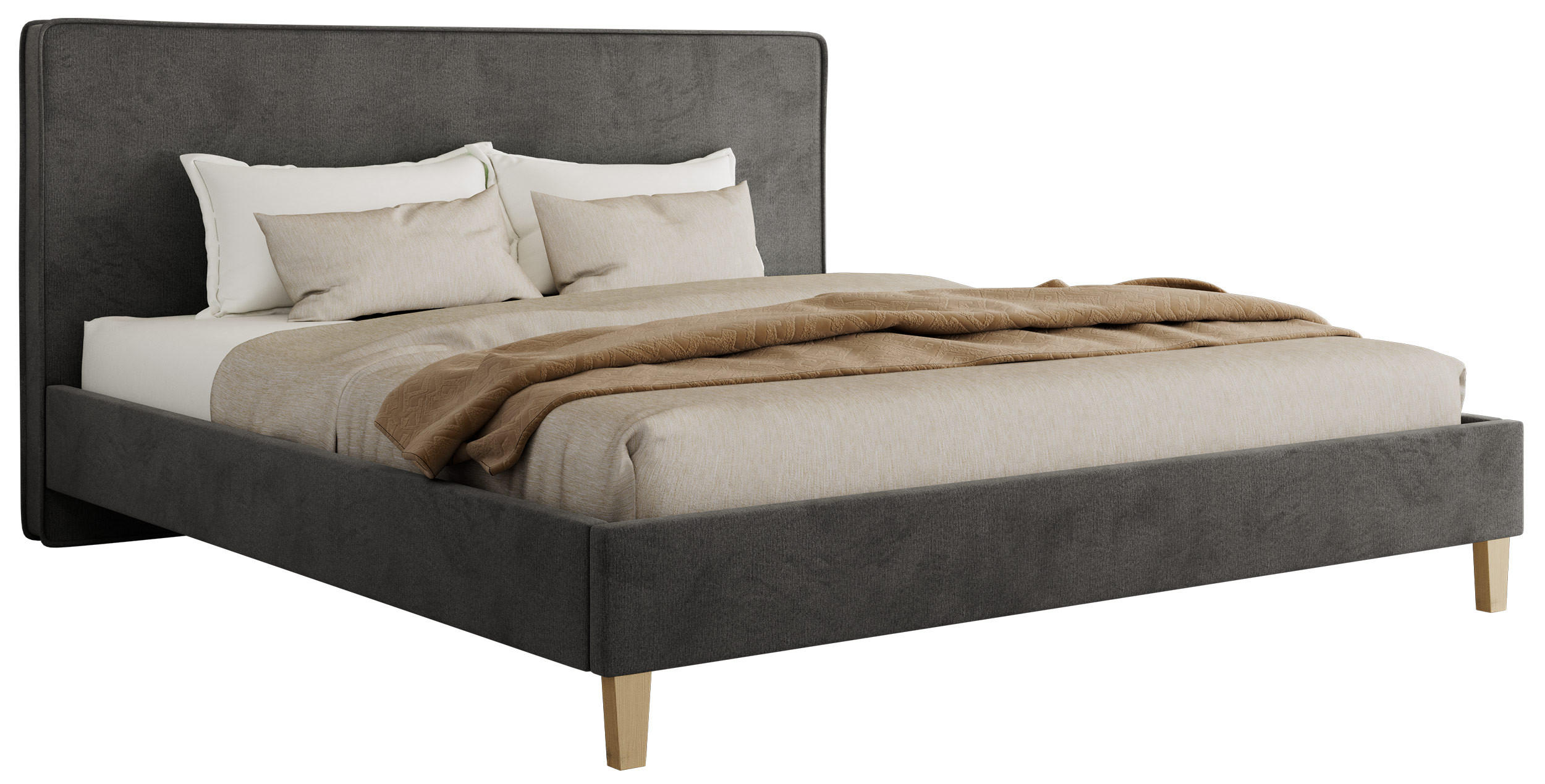MKS Polsterbett Dunkelgrau 200x200 cm
