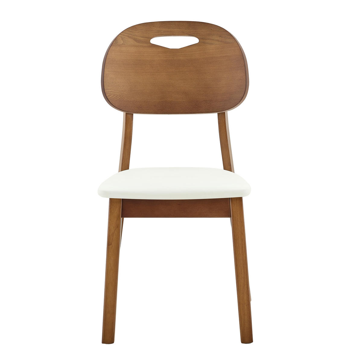 STUHL-SET DE-36737 2 Stück mit ovaler Rückenlehne und Tragegriff Weiß - Weiß, Holzwerkstoff (44/88/50cm) - ComfortXL