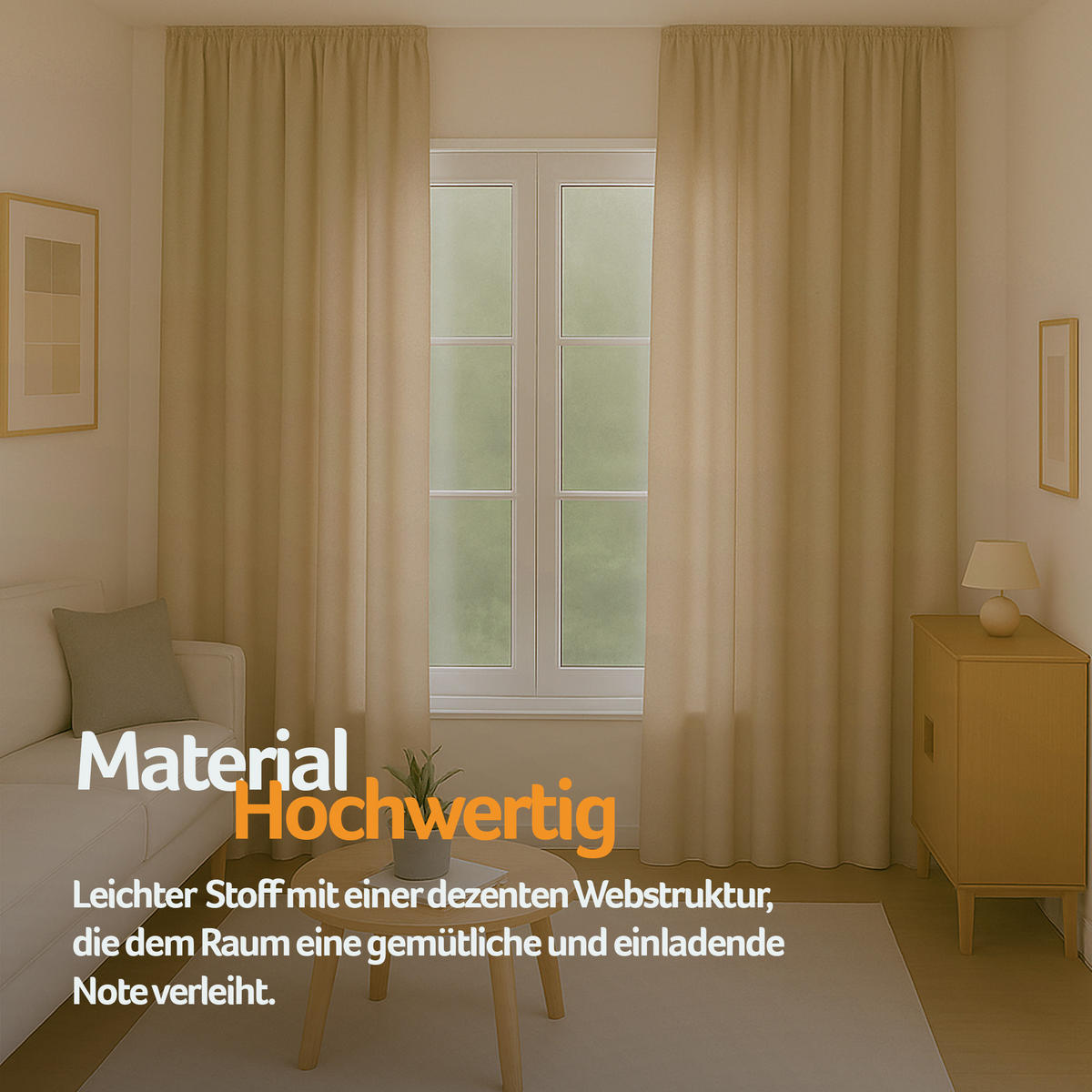 GARDINE Universalband "blickdicht" 2er Pack Beige 140x175 cm - Beige, Textil (140/175cm) - Bestlivings