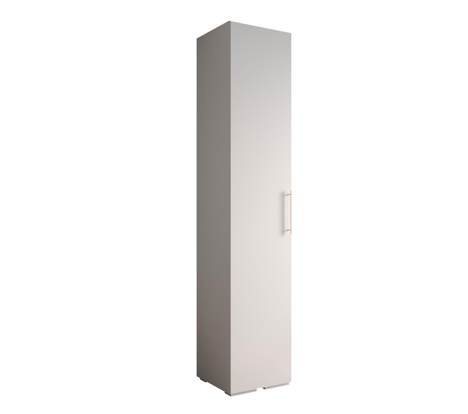 DREHTÜRENSCHRANK 236.7/50/47 1-türig - Goldfarben/Weiß, Holz/Metall (50/236.7/47cm) - Abiks Möbel