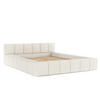 POLSTERBETT Milos mit Stauraum 200/200 cm Creme im Modesto Stoff - Creme/Schwarz, Holz/Holzwerkstoff (200/200cm) - AltaBeds