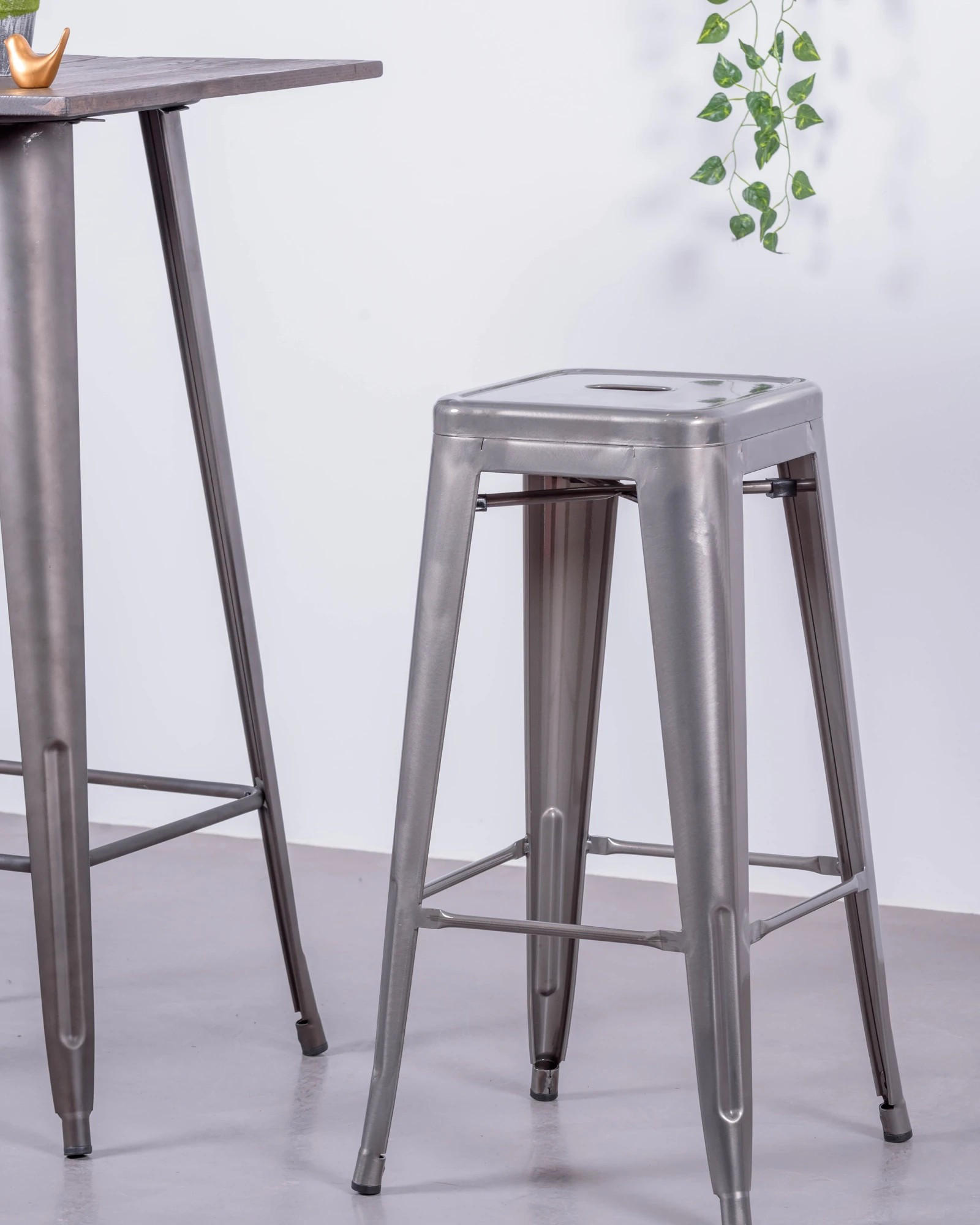 BARHOCKER-SET 4 Stück Metall Alufarben - Alufarben, Metall (43/78/43cm) - Nest Dream