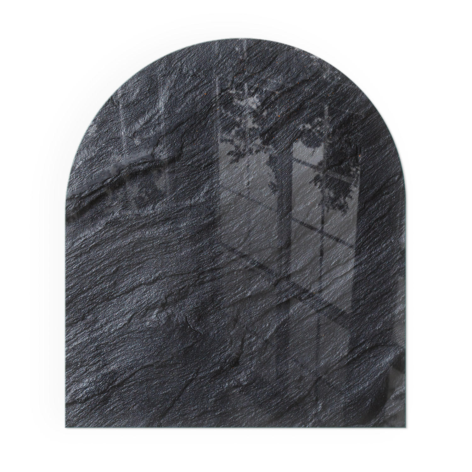 GLASPLATTE für Kamin 80x70 cm - Schwarz, Glas (80/70/0.4cm) - TULUP