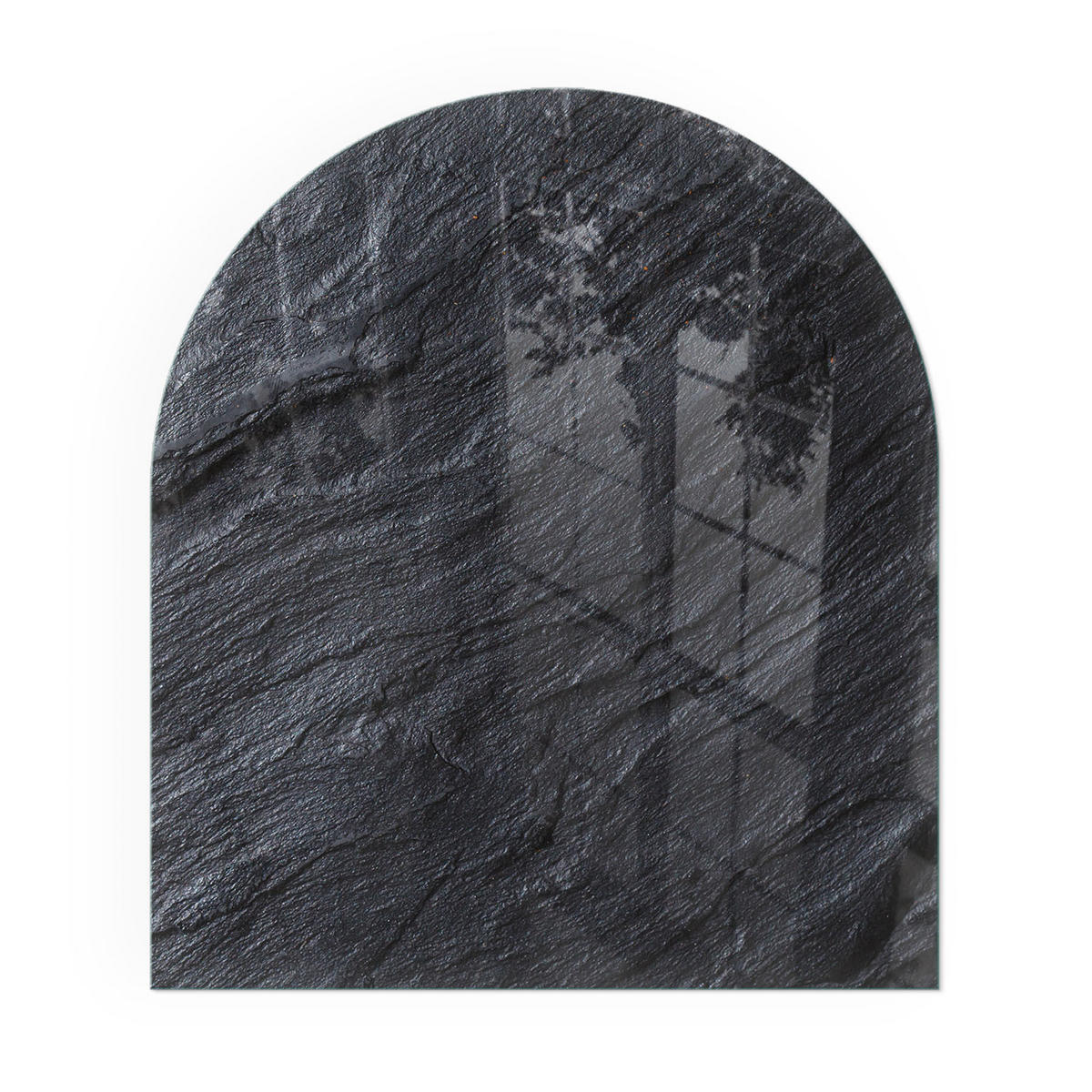 GLASPLATTE für Kamin 80x70 cm - Schwarz, Glas (80/70/0.4cm) - TULUP