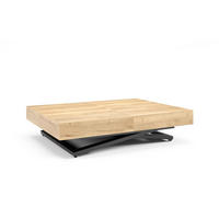 COUCHTISCH SANNA U - Hellbraun/Schwarz, Holzwerkstoff/Metall (80/120/27cm) - Meblini