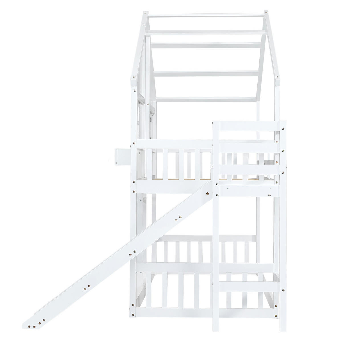 HAUSBETT 90/200 cm Weiß - Ahornfarben/Weiß, Holz/Holzwerkstoff - Raumix