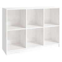 BÜCHERREGAL Weiß 104x33x76 cm Massivholz Kiefer - Weiß, Holz (104/76/33cm) - furnicato