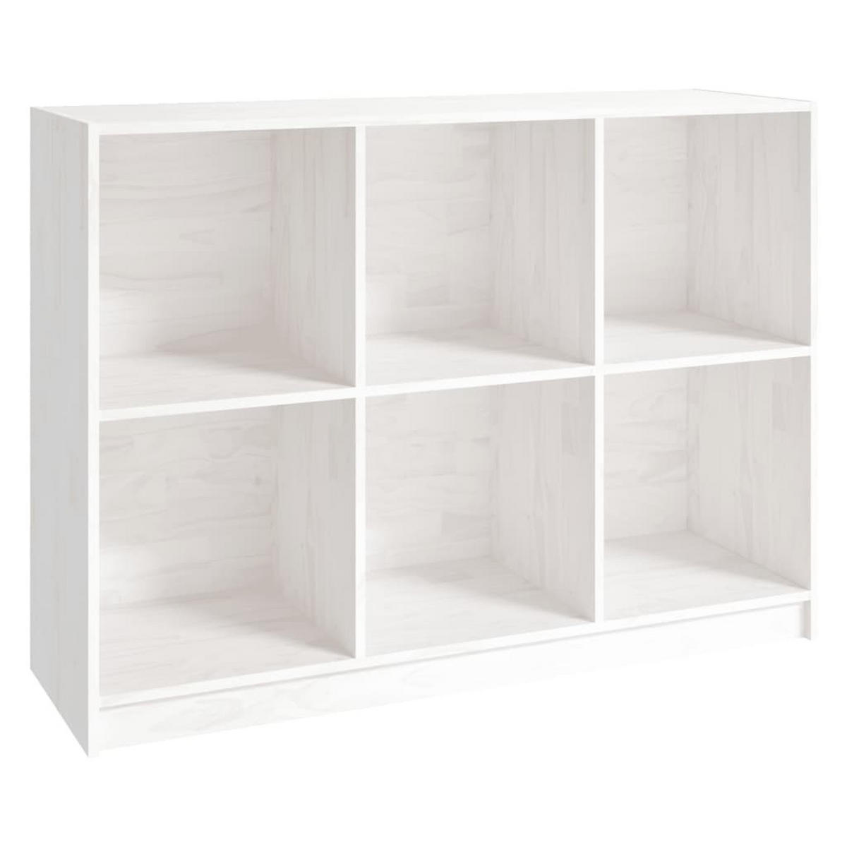 BÜCHERREGAL Weiß 104x33x76 cm Massivholz Kiefer - Weiß, Holz (104/76/33cm) - furnicato