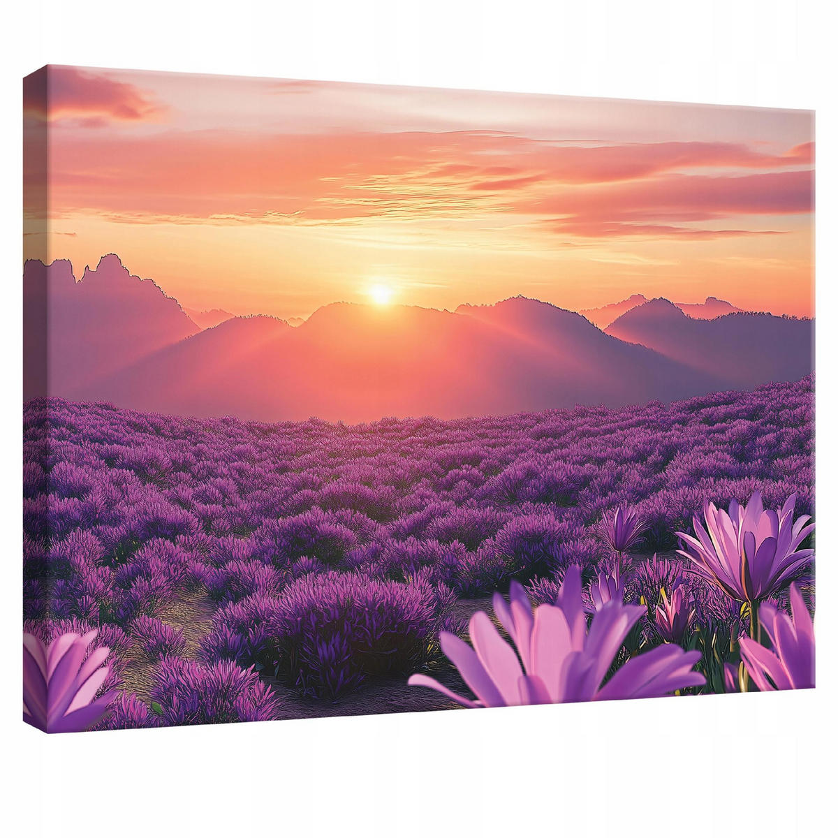 WANDBILD Berge Natur Landschaft Modern 120x80 - Multicolor, Holzwerkstoff (120/80cm) - Wallarena